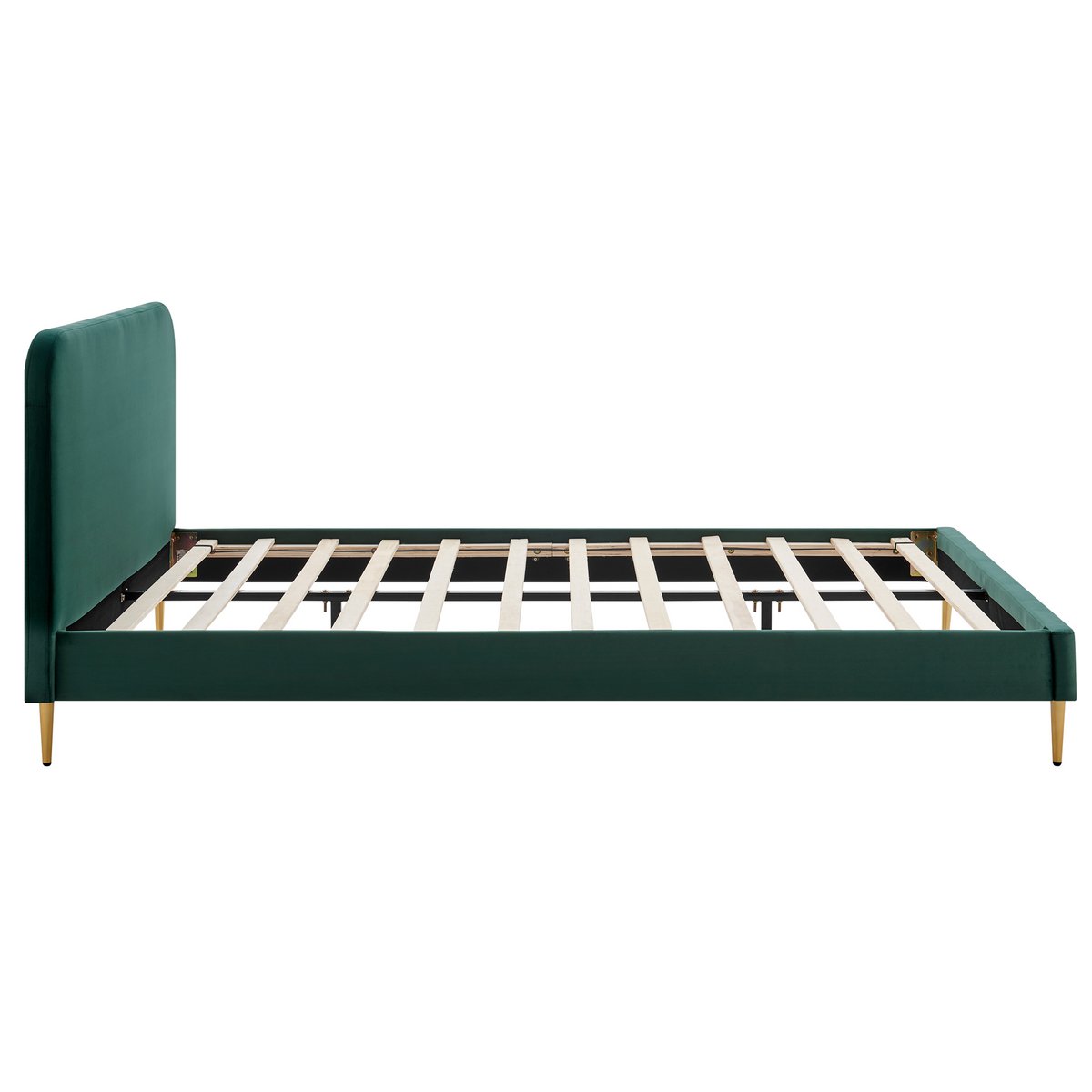 Gestoffeerd bed groen 140x200 cm fluweel