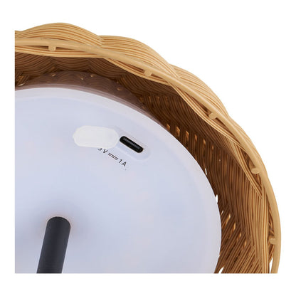 Tafellamp LED oplaadbaar metaal 15x15x32 cm natuur/zwart