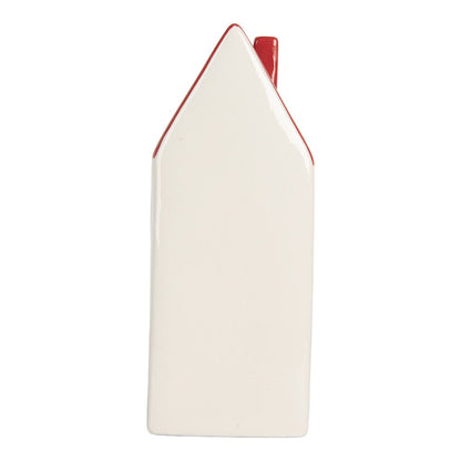 Decoration House with LED 7x6x19 cm White Ceramic