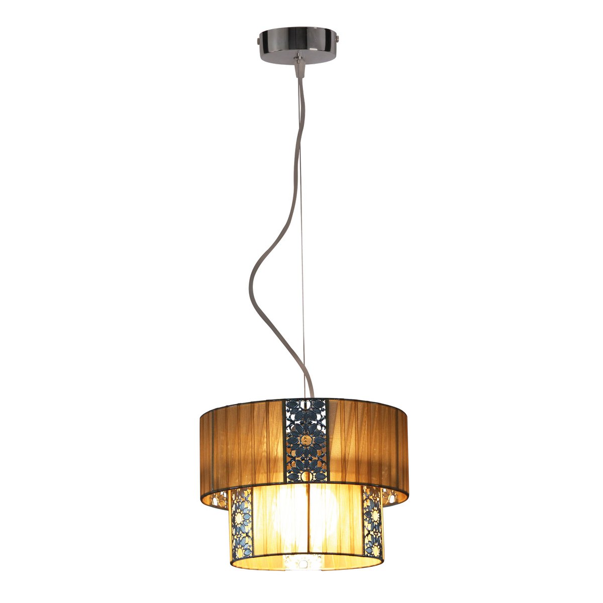 Pori Hanglamp Cappuccino Metalen en Polyester 120 cm hoog