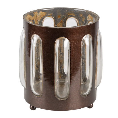 Tealight holder Ø 14x13 cm Brown Iron Tealight holder