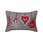 Kussenhoes kerst 30x50 cm grijs rood wolmix