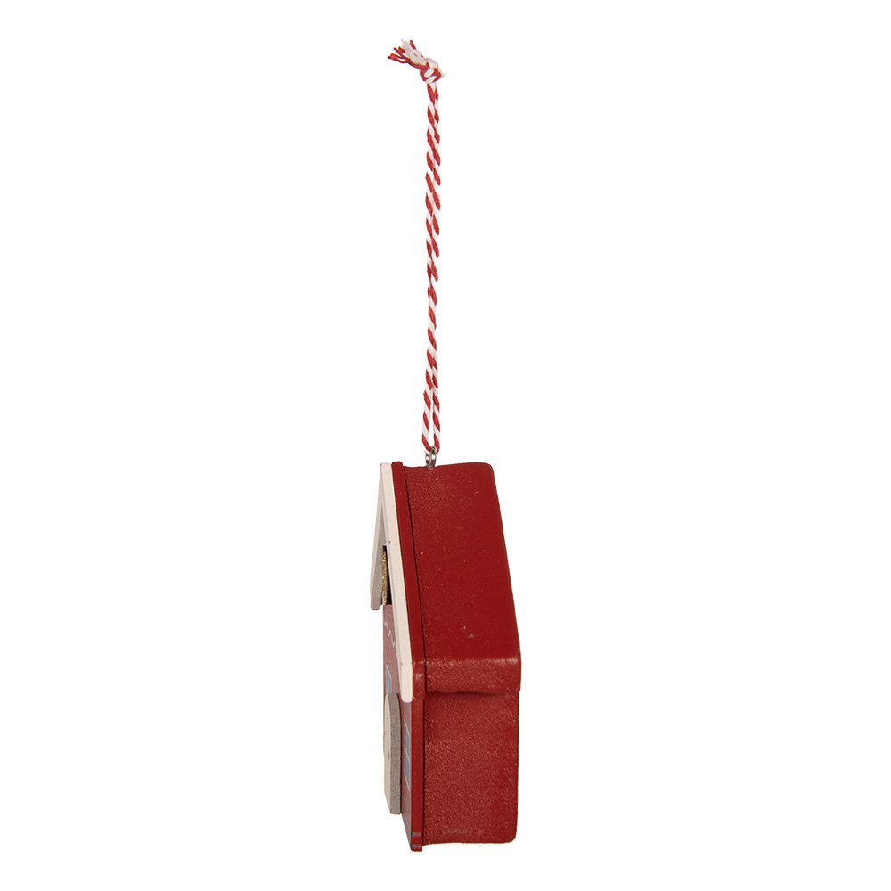 Kersthanger Huis 11x1x11 cm Rood Hout