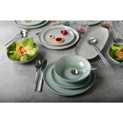 Salade bestek mat zilver paars handvat roestvrij staal