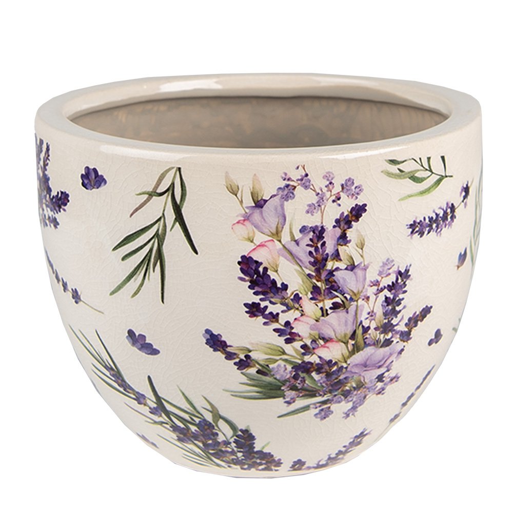 Bloempot Ø 15x11 cm keramiek paars groen