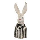 Rabbit Figure 42 cm White Black Polyresin Easter Decoration