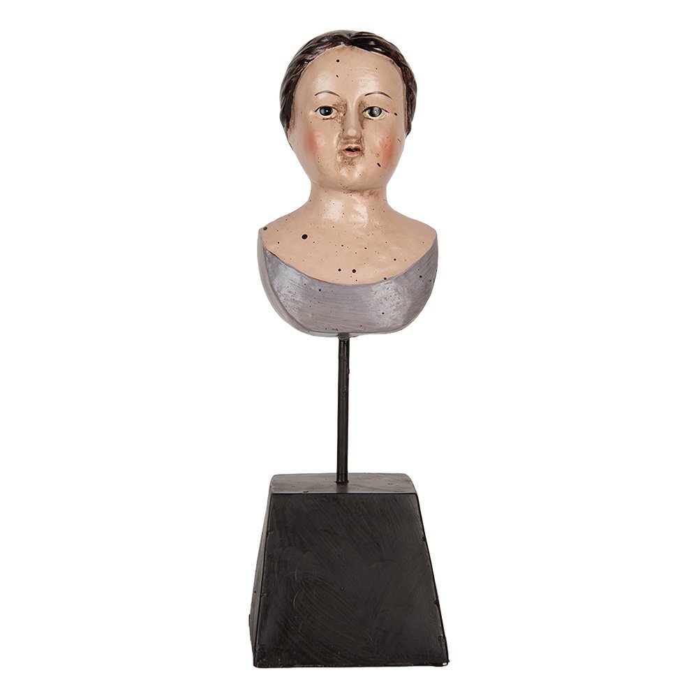 Decoratie Beeld Vrouw 11x11x34 cm Beige Kunststof
