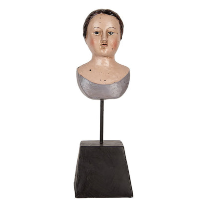 Decoratie Beeld Vrouw 11x11x34 cm Beige Kunststof