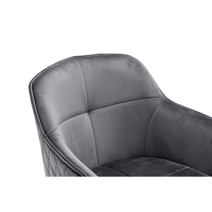 Fauteuil grijs fluweel draaibaar 59x60x83 cm