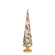 Kerstboom decoratie H55 x Ø12 cm katoen mangohout rood