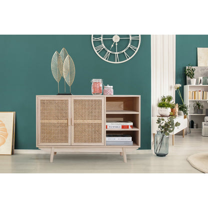 Dressoir 100x36x65 cm rotan MDF Paulownia