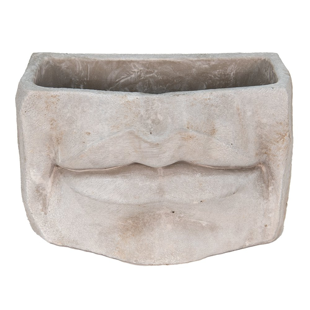 Bloempot mond 21x13x14 cm grijs beton