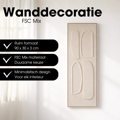 Wanddecoratie 90x30x3 cm bruin plastic