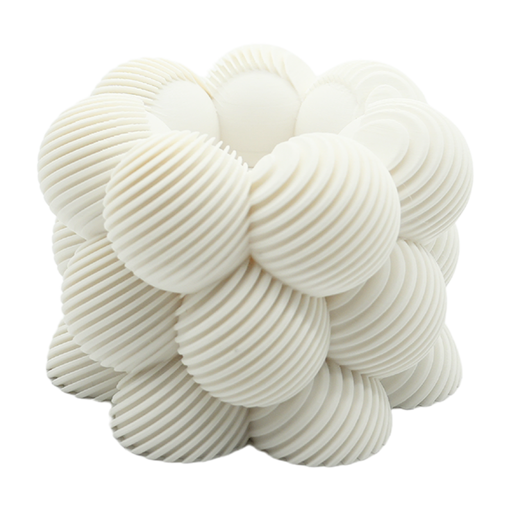 LED Tealight Holder Bubble Slanted Striped - 3D Printed - Sustainable PLA - Suitable for LED Tealights