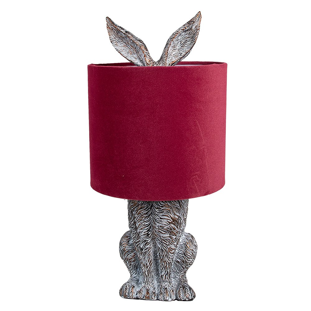 Tafellamp konijn Ø 20x43 cm bruin rood polyresin