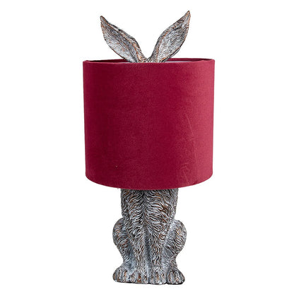 Tafellamp konijn Ø 20x43 cm bruin rood polyresin