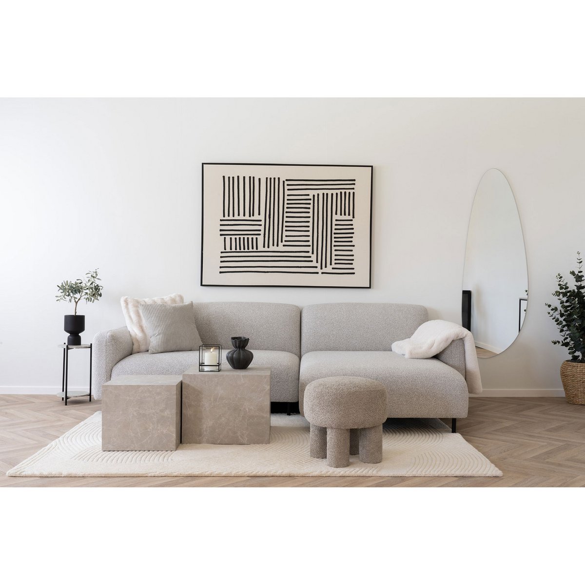 Kussen 45x45 cm polyester zandkleurig