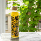 Glazen fles 0,7 L zwart wit strepen