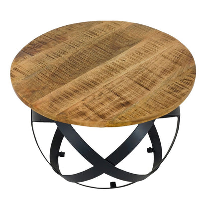 Bijzettafel rond Ø 75 cm tabak metaal