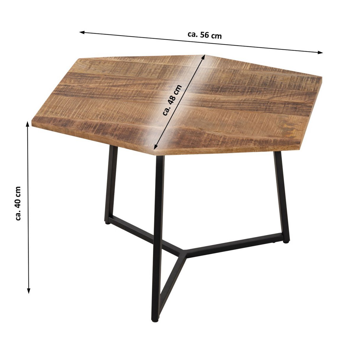 Zije Salontafel 56 X 48 Cm Metalen Frame Zwart Duurzaam