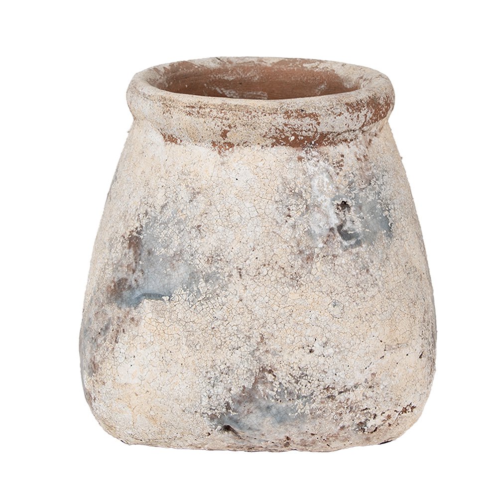 Flower pot 18x18x17 cm Beige Terracotta