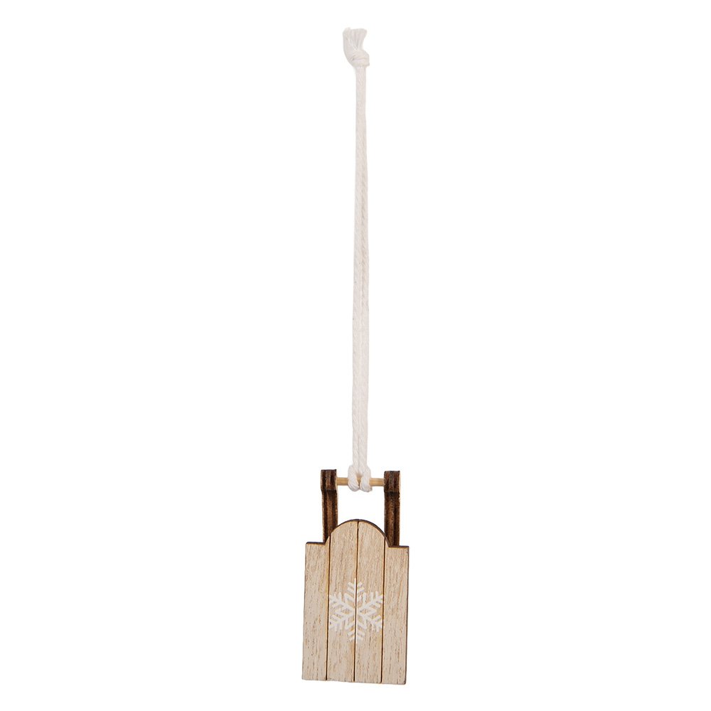 Kersthanger Slee 3x2x6 cm Beige Hout