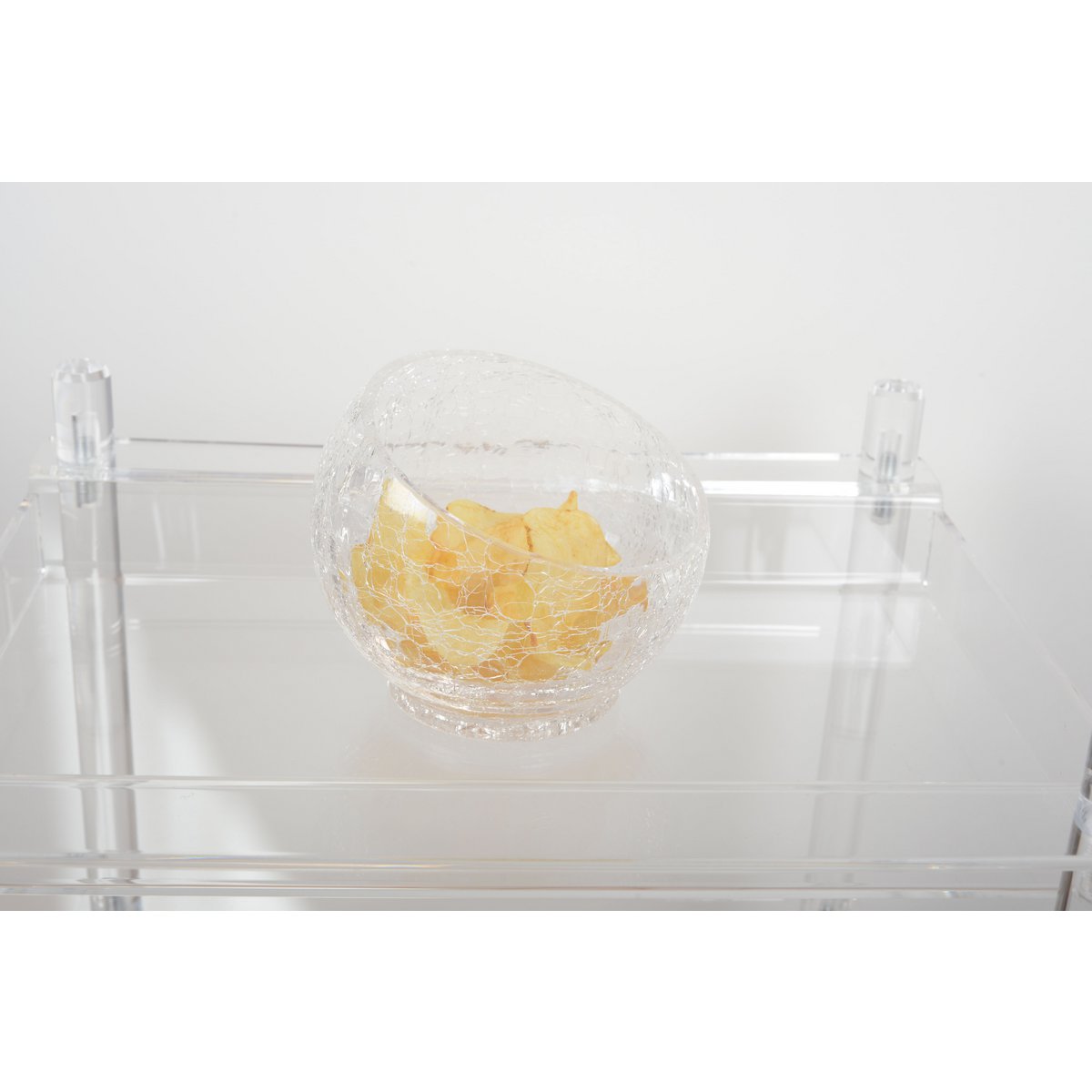 Glass bowl cracked effect large model 18x18x15cm