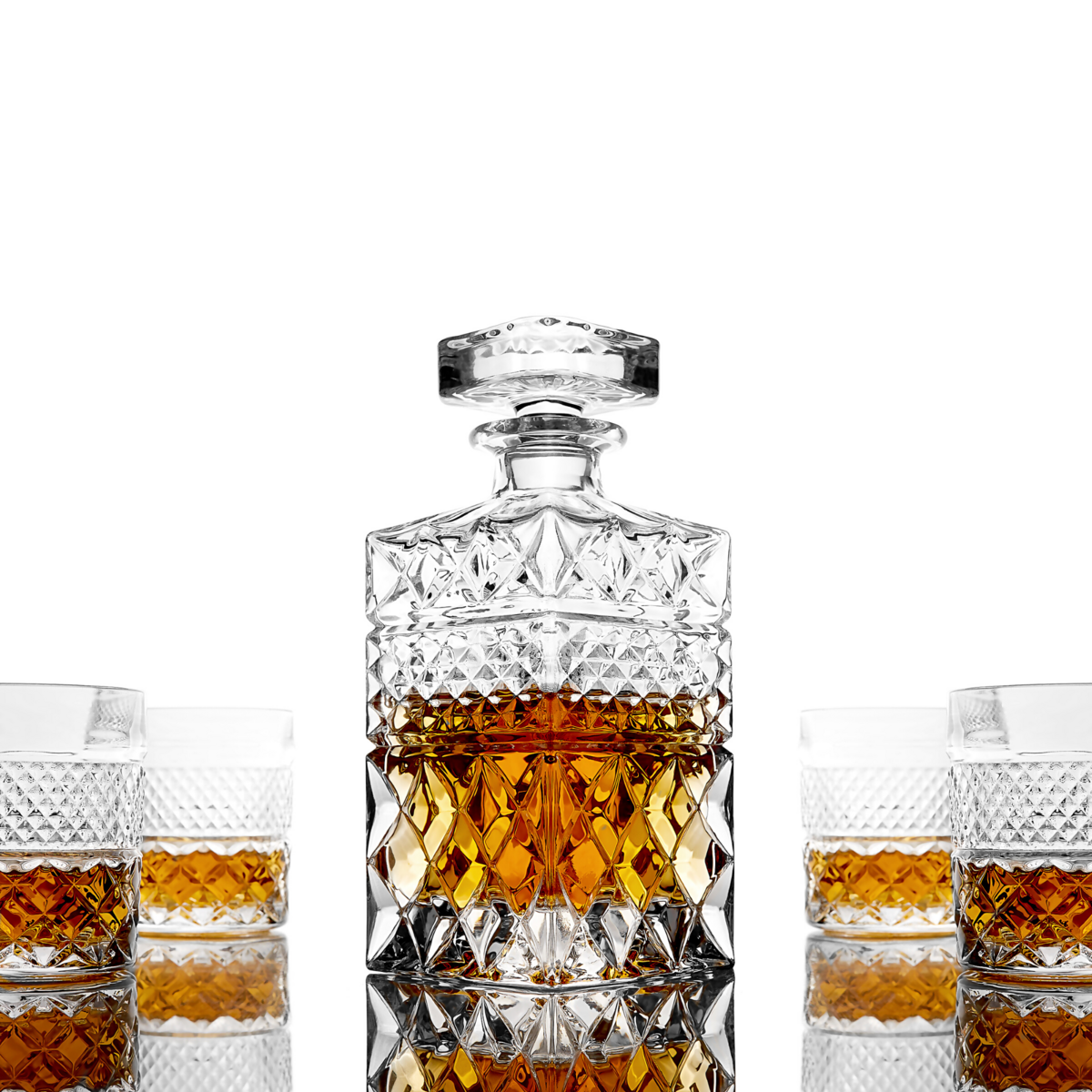 Whiskey karaf met glazen en koelstenen set