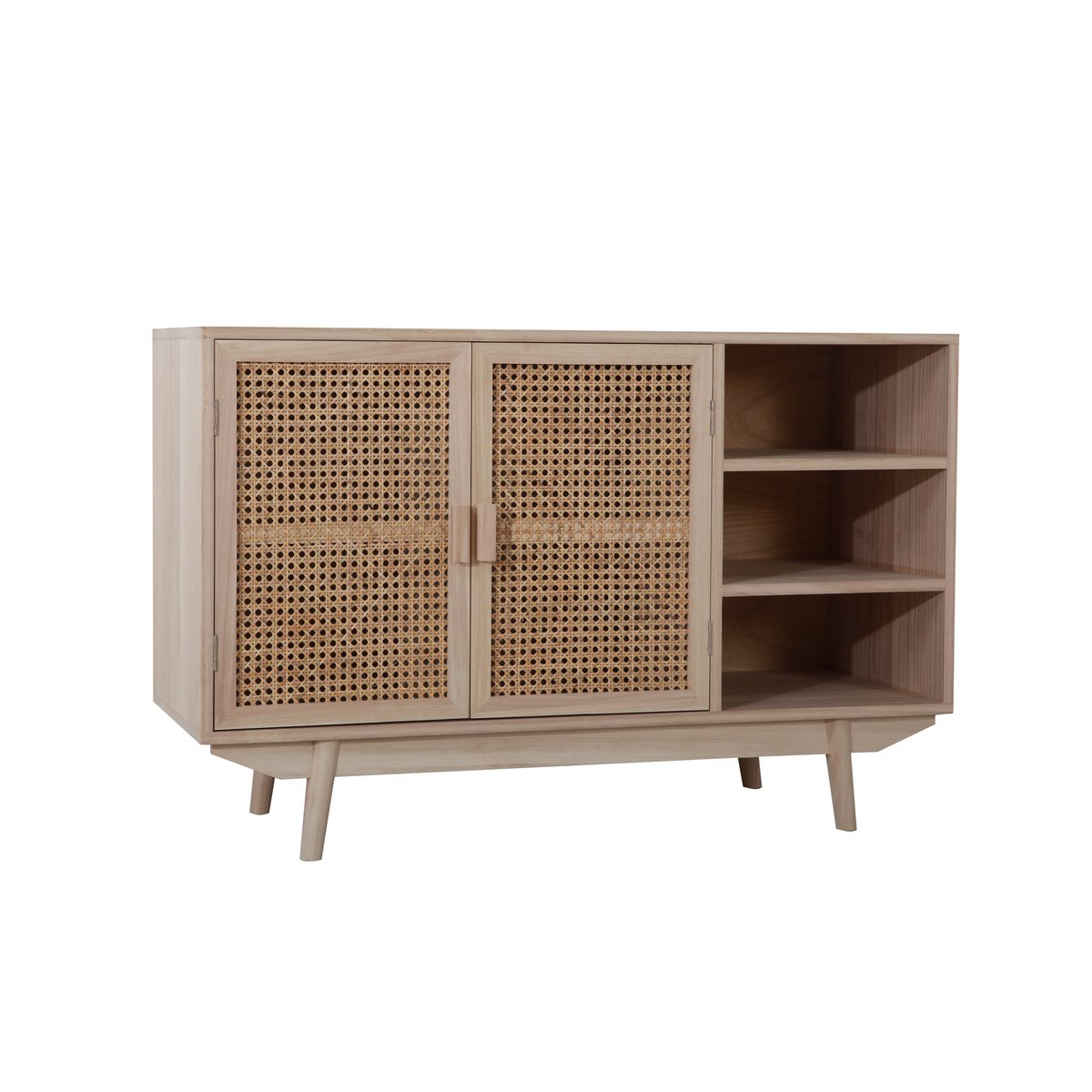 Dressoir 100x36x65 cm rotan MDF Paulownia