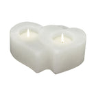 Waxinehouder dubbel hart wit 15x12x6 cm