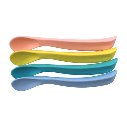 Babylepel set gebogen 4 stuks siliconen
