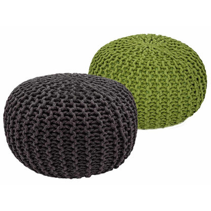 Poef set 2 stuks Ø55x37 cm grofgebreid