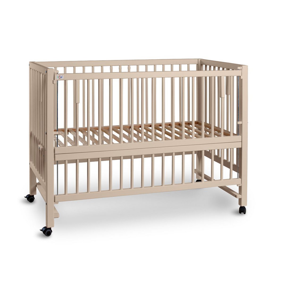 Zijbed 120x60 cm massief hout beuken zijde beige