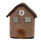 Decoration Figurine House 12x7x14 cm Brown Felt