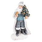 Santa Claus Figurine 21 cm Grey Blue Plastic Christmas Decoration