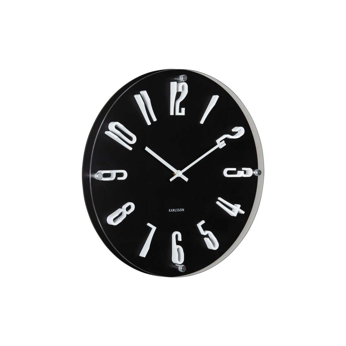 Wandklok 40 cm melamine zwart