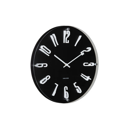 Wandklok 40 cm melamine zwart