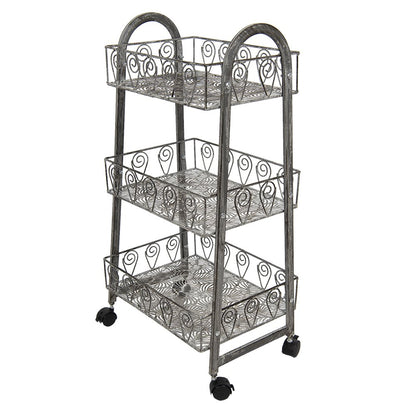 Opbergrek Grijs, IJzer 37x26x80 cm