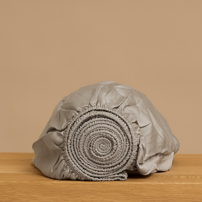 Hoeslaken TENCEL satijn taupe