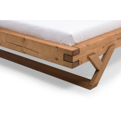 Balkenbed massief hout 140 x 200 cm geolied