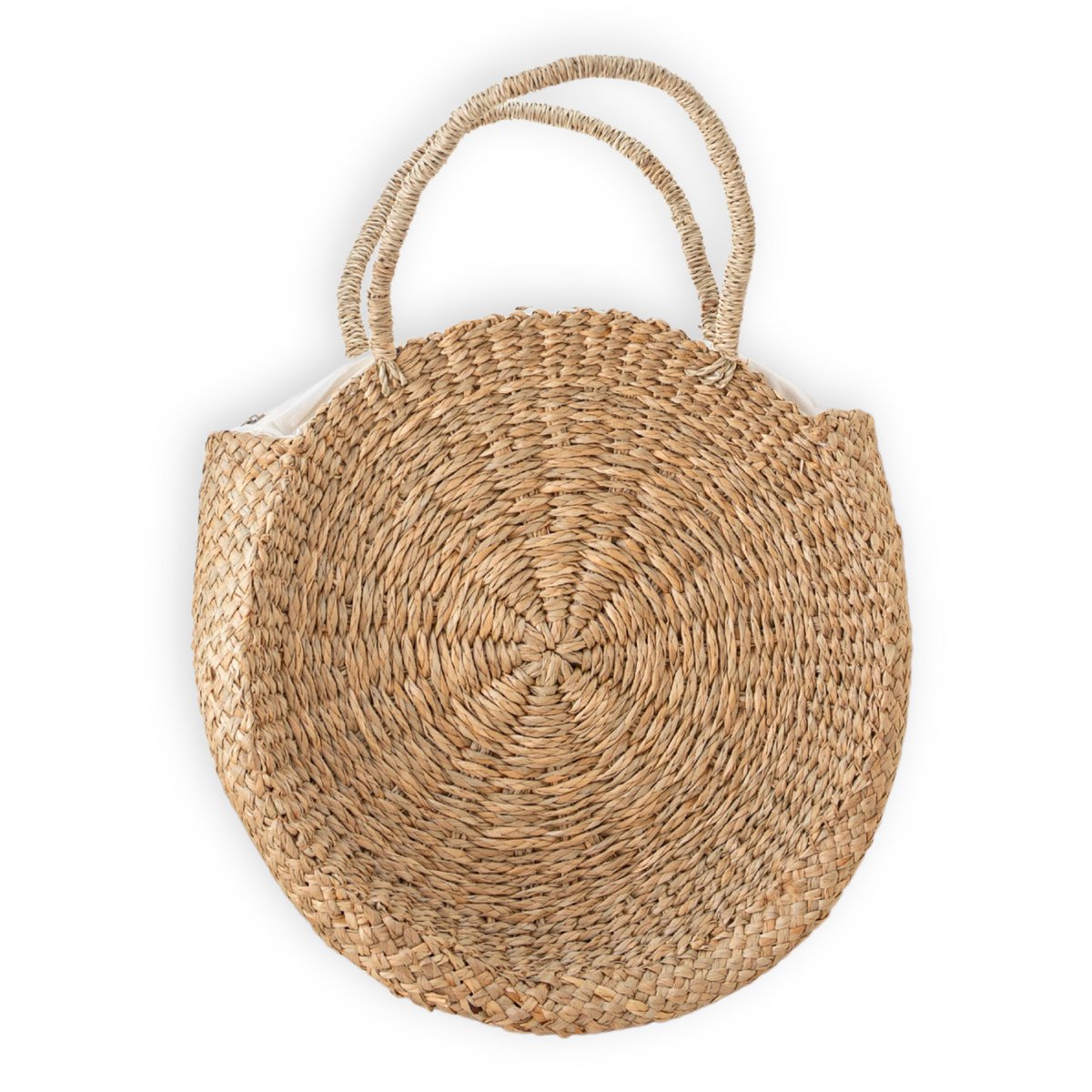 Round Beach Bag Woven Seagrass MENARA Diameter 30 Cm