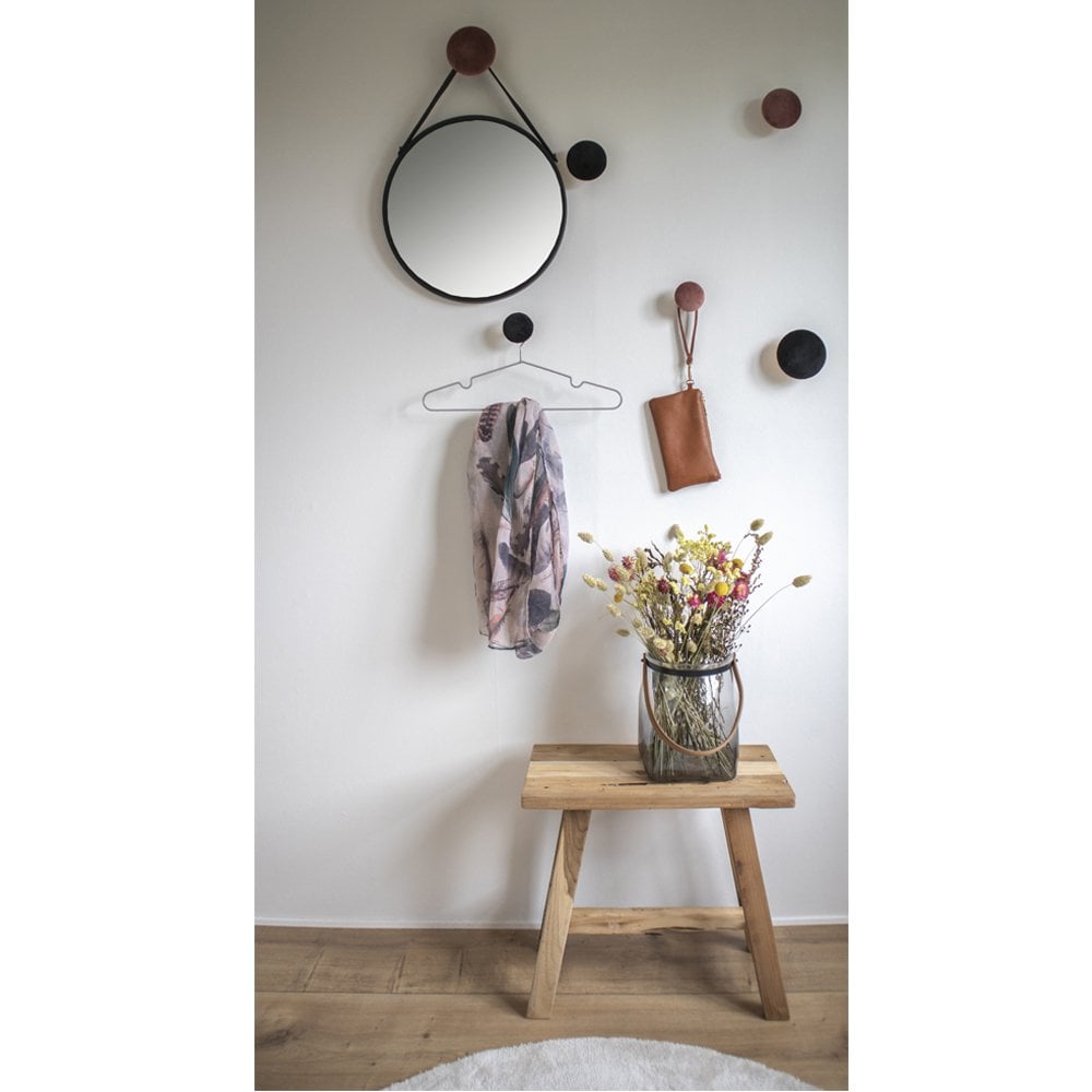 Spiegel rond Ø38 cm staal zwart