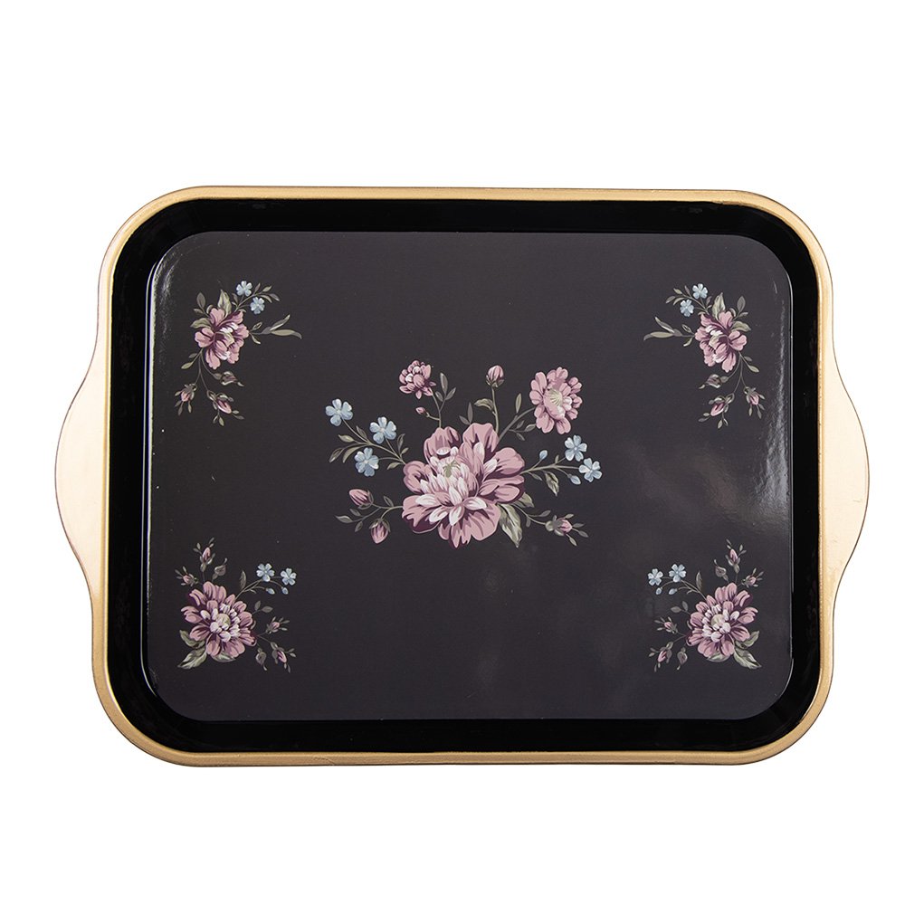 Tray 38x27x2 cm Black Plastic