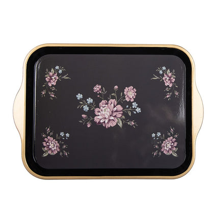 Tray 38x27x2 cm Black Plastic