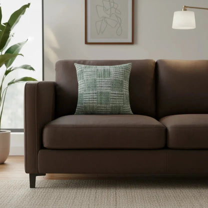 Hand woven Green – Cushion Cover – Woven Check Pattern – 45×45 cm – Urbane Hide