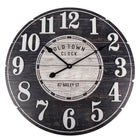 Wandklok hout 59 cm zwart