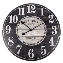 Wandklok hout 59 cm zwart