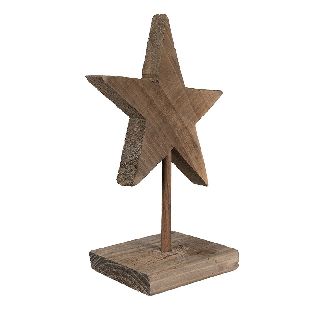 Houten ster decoratie 15x8x21 cm bruin