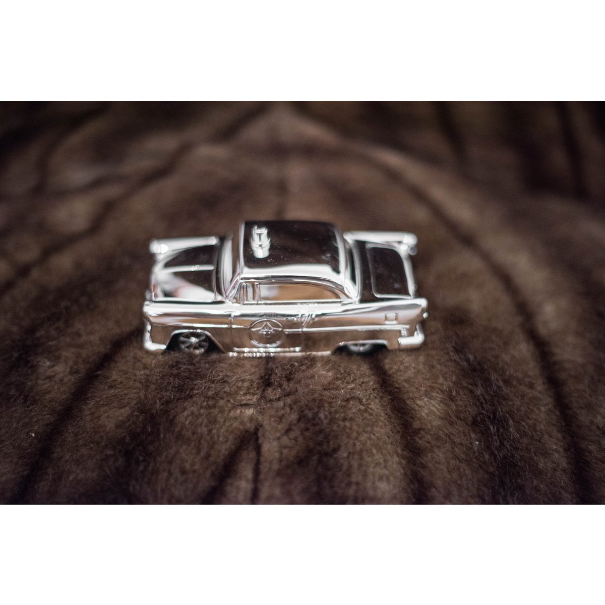 Decoratie auto metaal zilver 13x6x4 cm