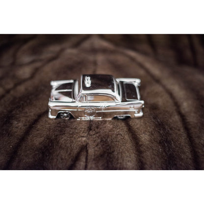 Decoratie auto metaal zilver 13x6x4 cm